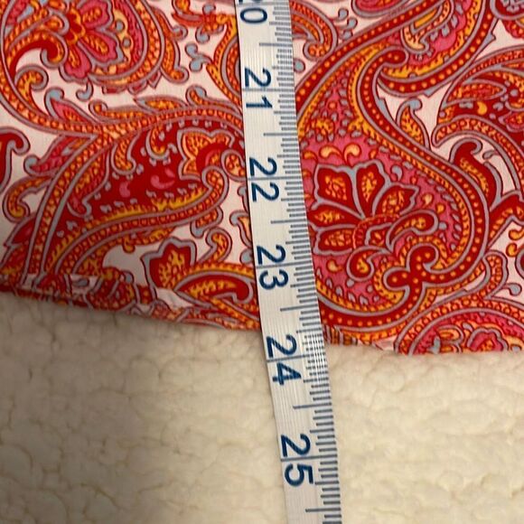 Lands End Paisley Button Down Shirt Size 12 P. Red/Orange - Picture 9 of 9